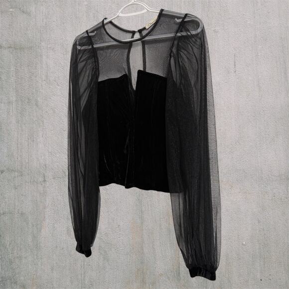 Carmin Black Whimsygoth Sheer Supported Torso M Women Gothic Punk Grunge Style - Picture 2 of 10